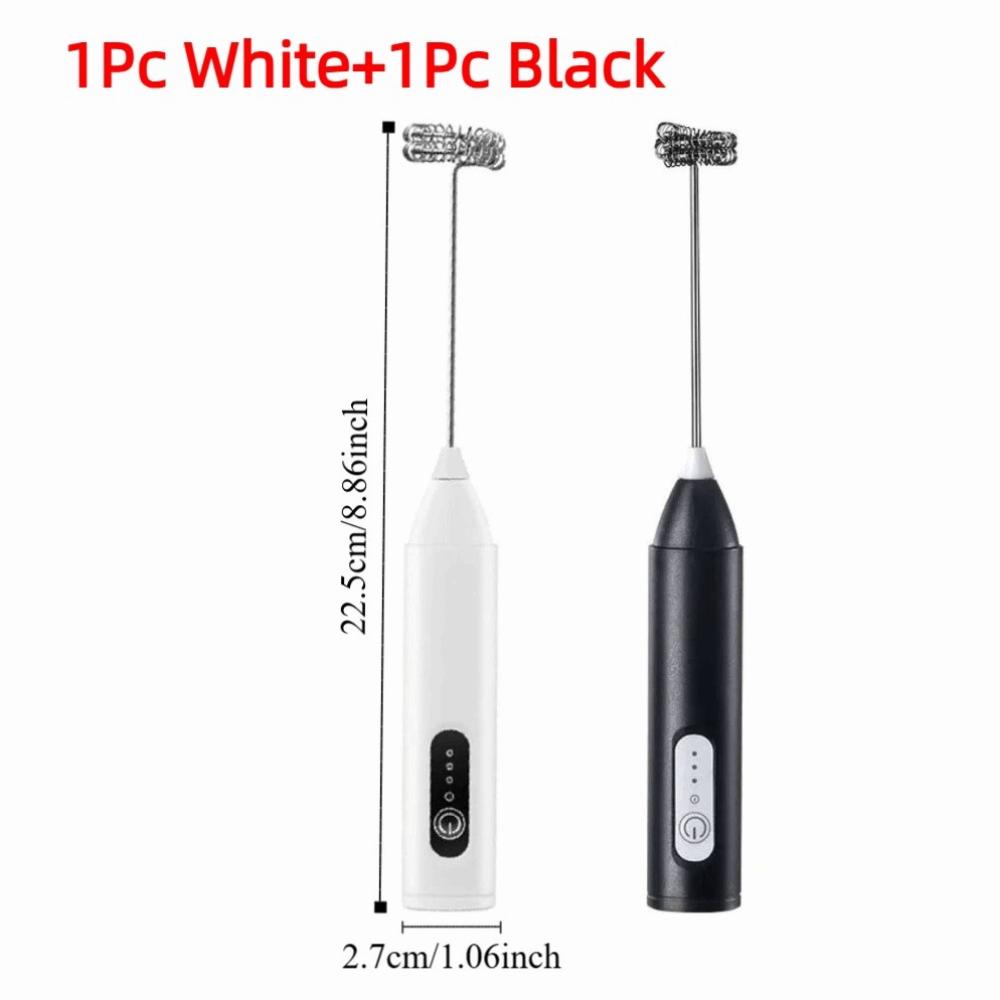 2Pcs Portable Electric Milk Frother DIY Mini Foam Maker Handheld Whipper Cappuccino Preparation