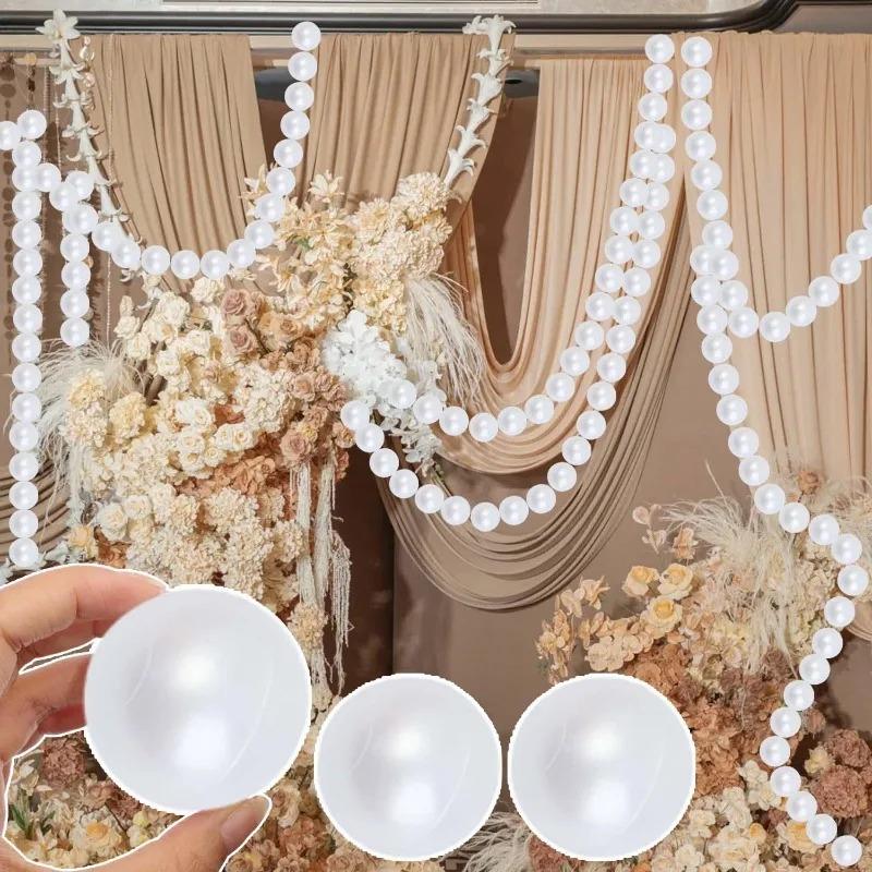 10/30pcs Large Simulated Pearl Garland Wedding Backdrop DIY Pearl Beaded Wall Staircase Hanging Decorations Photography Props