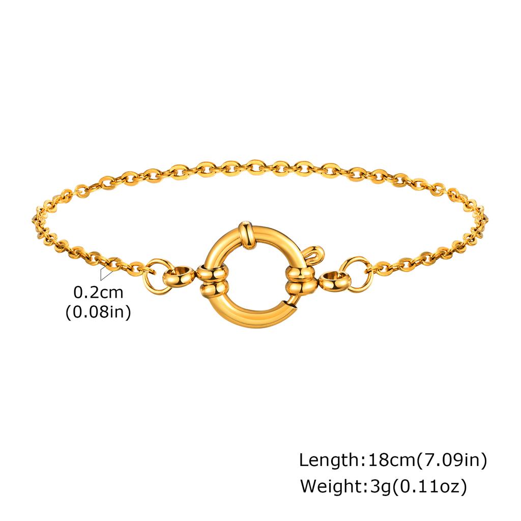 Waterproof Spring Clasps Chain Bracelet For Women, Stainless Steel Paperclip Link Hand Wrist Jewelry Non Tarnish