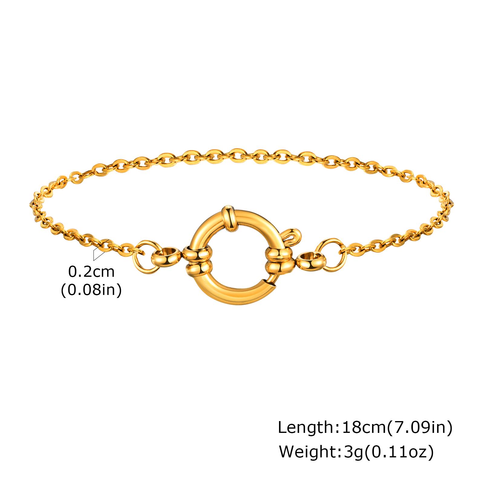 

Waterproof Spring Clasps Chain Bracelet For Women, Stainless Steel Paperclip Link Hand Wrist Jewelry Non Tarnish