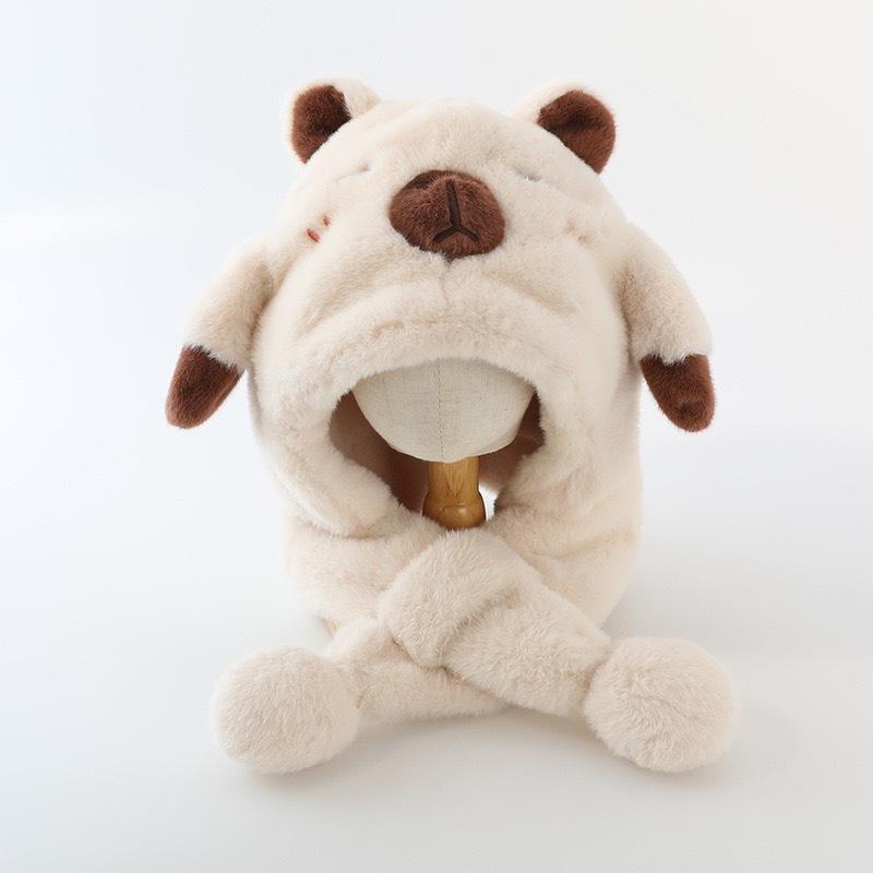 Capybara Hat & Scarf with Moving Ears - 2025 New Winter Style for Kids
