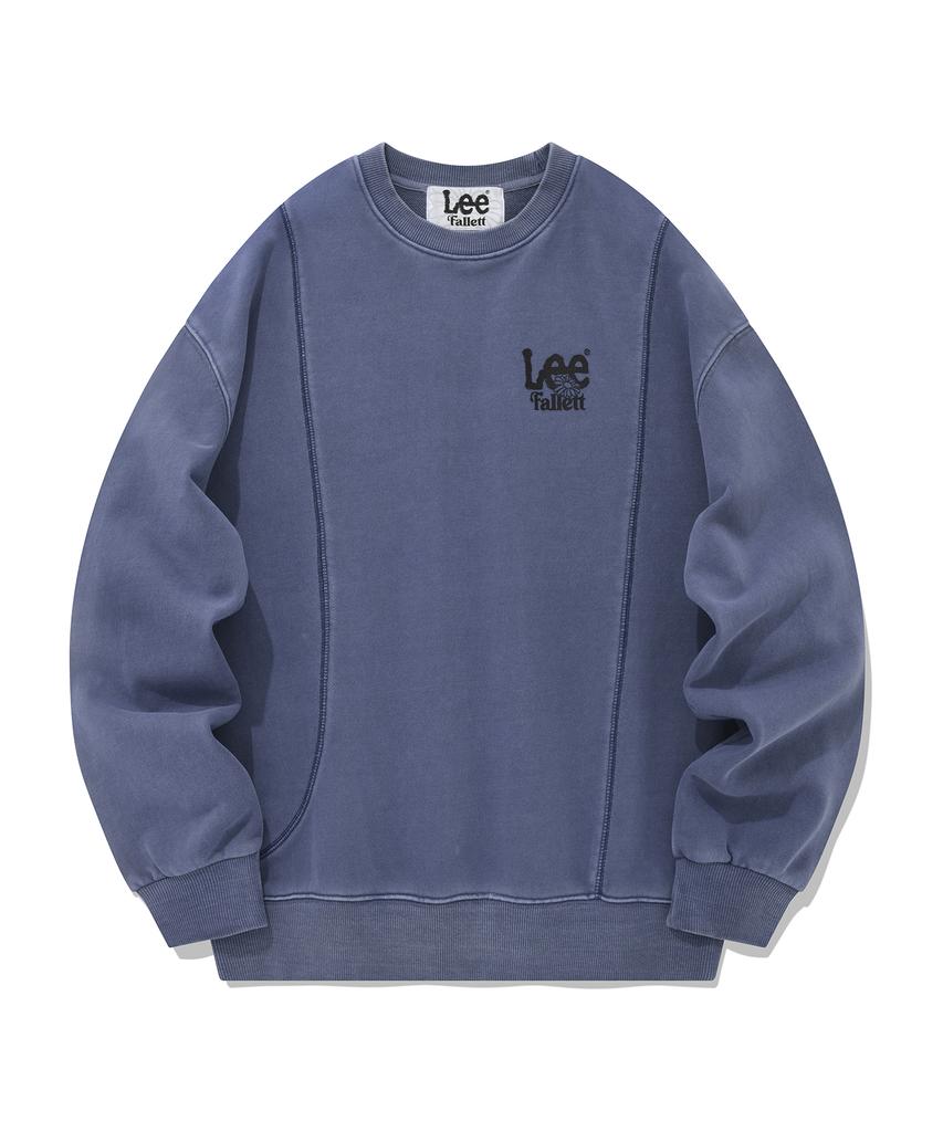 FALLETT [Fallettxlee] Pigment Topstitch Sweatshirt Blue