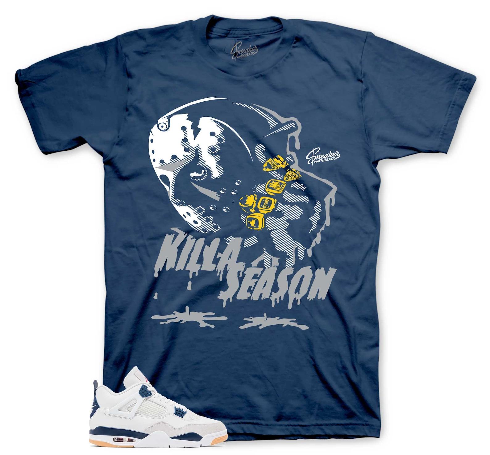 Retro 4 SB Navy Graphic T-Shirt AJ4 - Killa Season Sneaker Tees 4XL