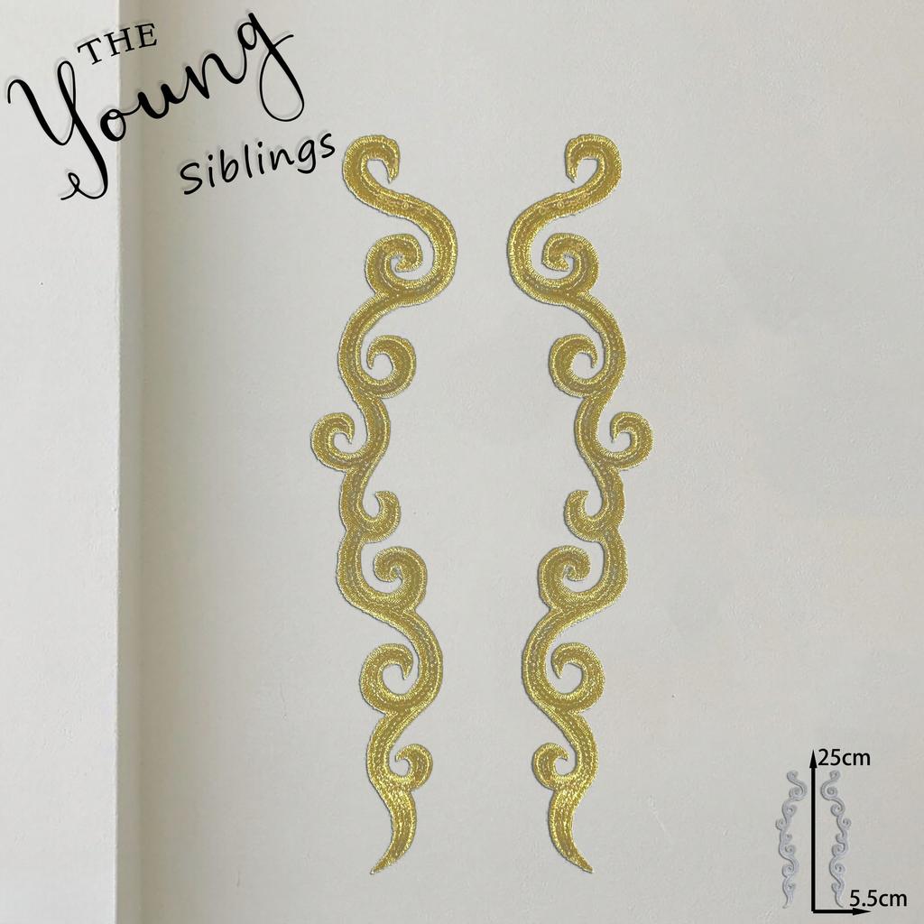 Gold And Silver Stage Decorative Pattern Ancient Clothing Ethnic Embroidery Applique Patch Drama Cloth Sticker Diy Handmade Clothing Accessories