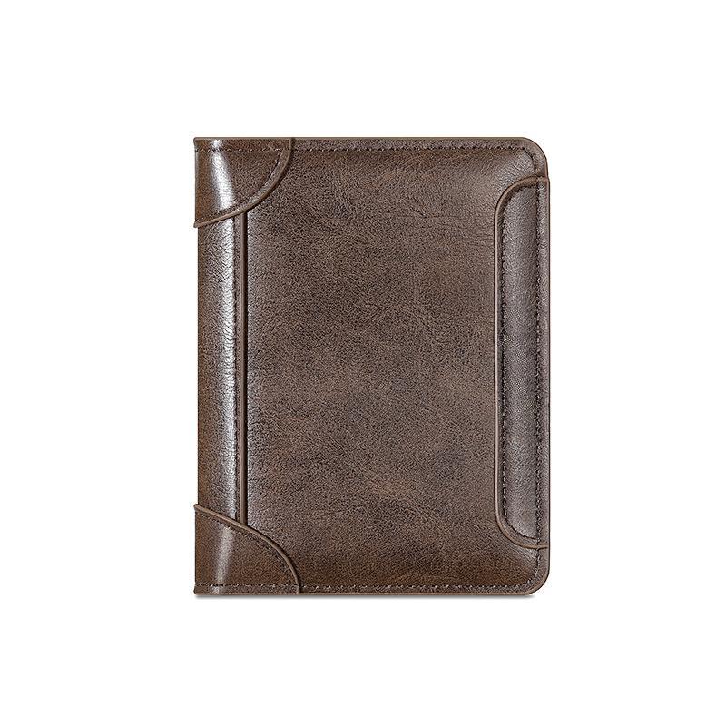 Retro Casual Herren Geldbörse Kurz Reißverschluss Mehrere Kartenfächer Münzgeldbörse Multifunktions-Kartenhalter Geldbörse Herren