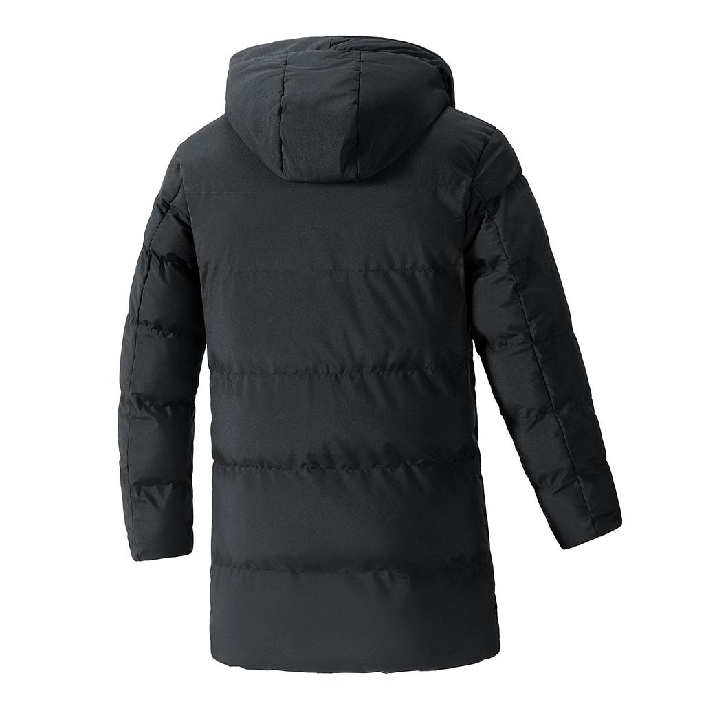 Korean Style Winter New Fashion Men's Plus Size Casual Trendy Solid Color Loose Simple Basic Hooded Quilted Coats Male Parkas