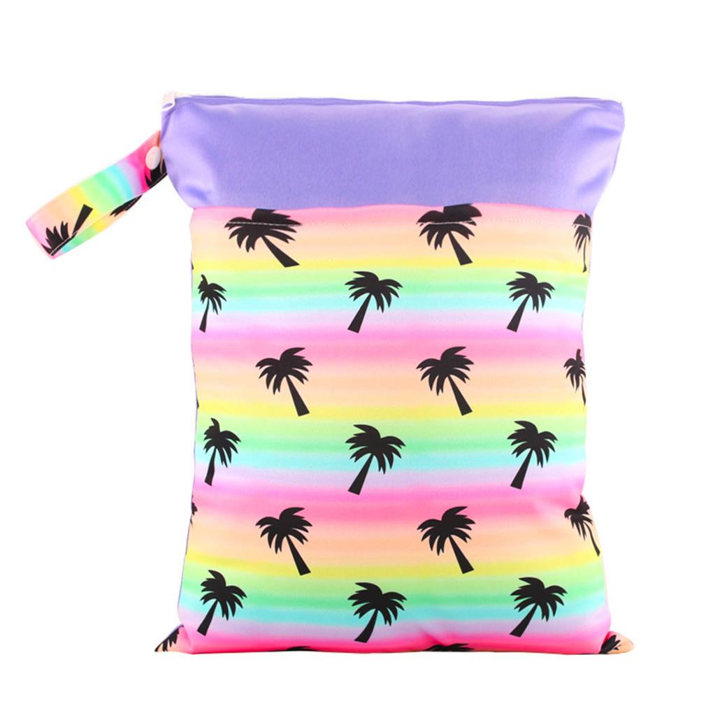 

Портативная сумка для детских подгузников на молнии с принтом, двойные карманы, водонепроницаемый мешочек для хранения бумажных подгузников