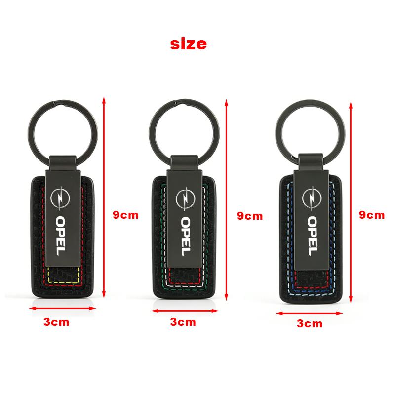 Nyckelringshänge i kolfiberläder, bilnyckelringshänge För Opel Astra j g Insignia Corsa d Vectra c Zafira a Bilprylar