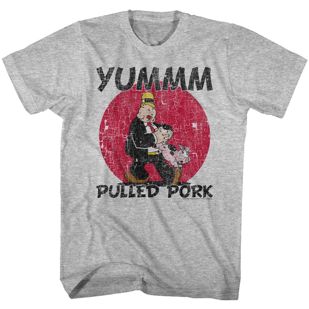 Popeye The Sailor Man Classic Cartoon Wimpy Yummm Pulled Pork Men s T Shirt M