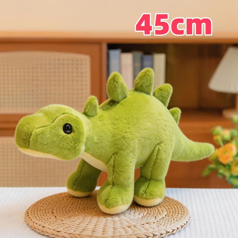 Cartoon Green Dinosaur Series Plush Toys Soft Lifelike Tyrannosaurus Stegosaurus Triceratops Doll Cute Kids Companion Doll