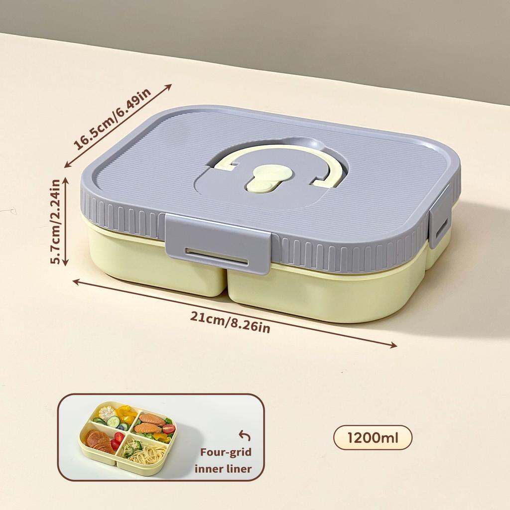 WORTHBUY Large Capacity Plastic Divided Bento Lunch Box Microwave Portable Leak-proof Cold And Hot Food Container For Student