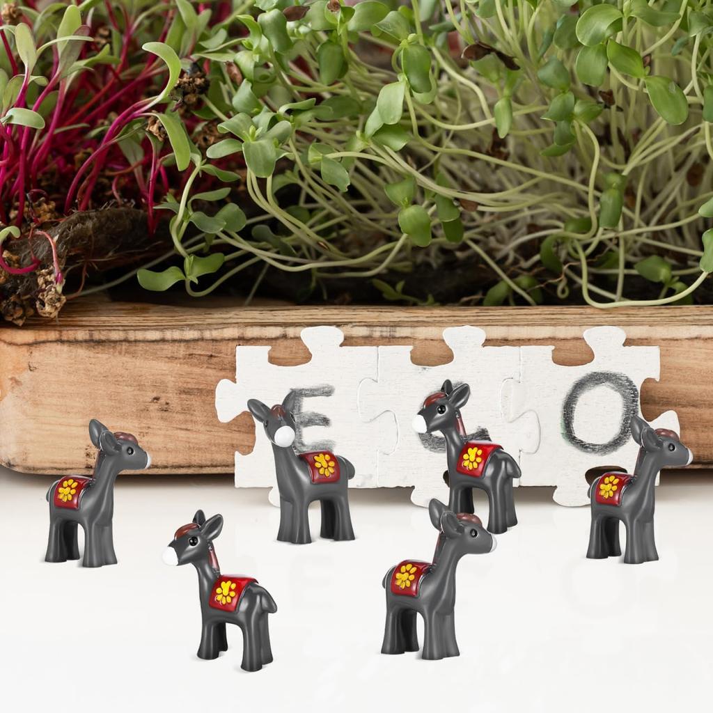 YARNOW 50 Pcs Little Donkey Figurines Tiny Resin Donkeys Miniature Donkey Crafts Small Donkey Figurine Bulk