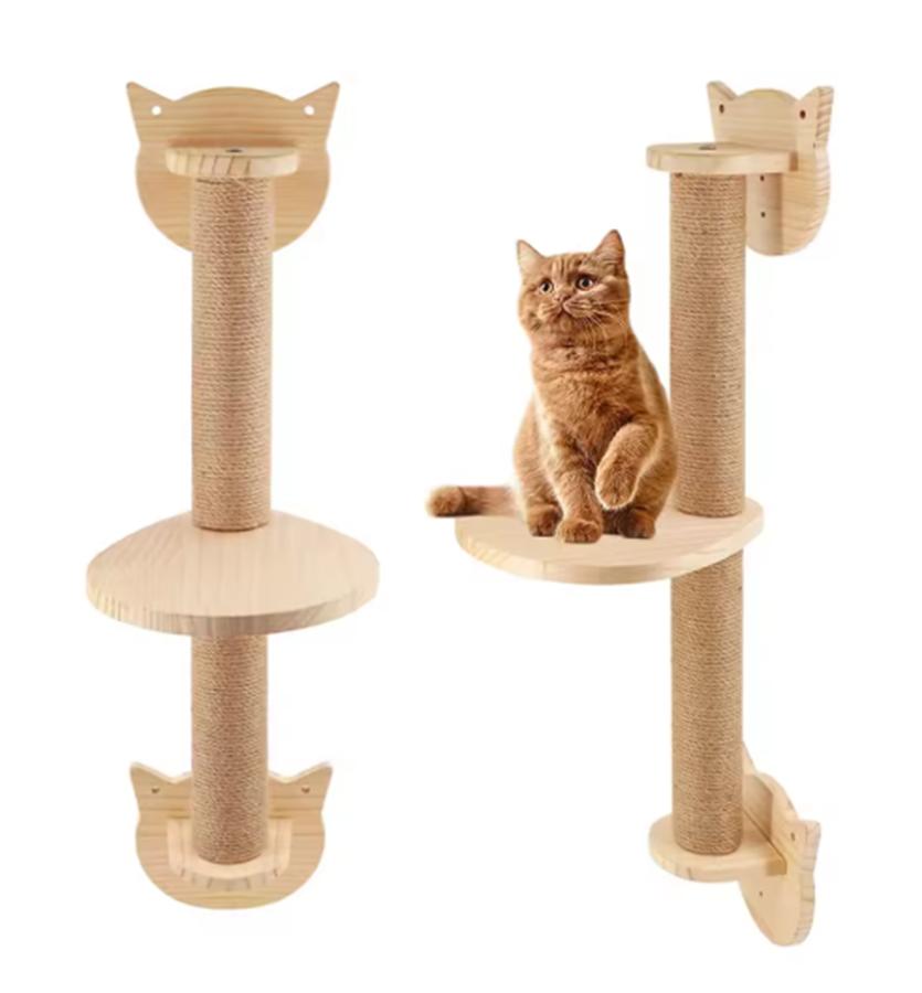 Cat Climbing Shelves Wall Mounted Cat Tree Sisal Scratching Post Pedal Hammock Indoor Kitten Playground Cats Accessories