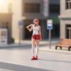 Miniature Girl Figure with Baseball Bat Lifelike Female Figurine Decor