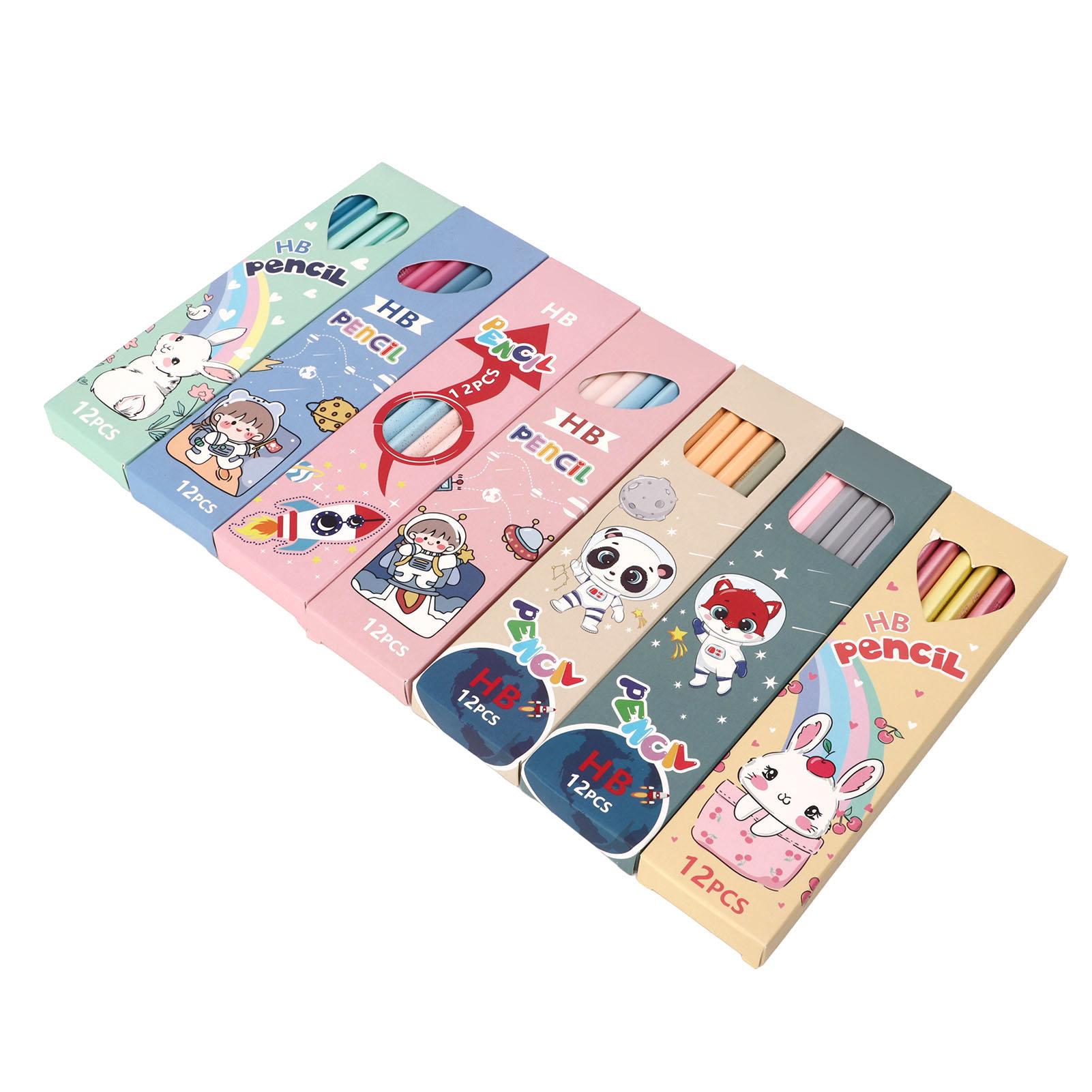 

84 Pcs HB Pencils Smoother Writing Cartoon Color Appearance Pencils Set for Home School Students Kids