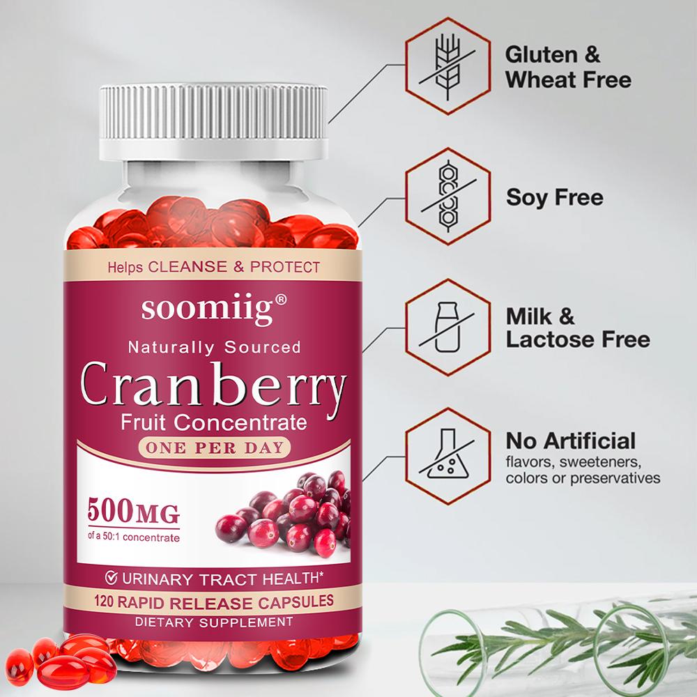 Cranberry Concentrate 500 Mg, Vegetable Capsules, Dietary Supplement