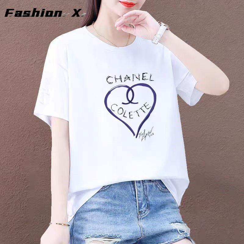 

Белая хлопковая женская футболка с короткими рукавами, свободная модная, универсальная, дышащая 3XL