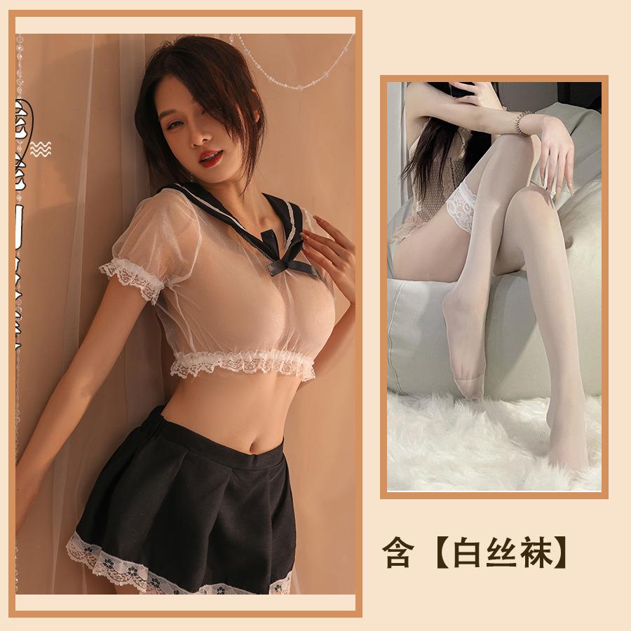 Sex Underwear Lace Bubble Sleeves Uniform Passion Seduction Hot Female Uniform Passion Sailor Transparent Suit