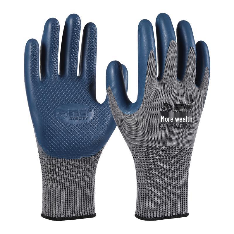 Durable Waterproof Anti-Slip Rubber Work Gloves - Thick, Breathable, and Wear-Resistant for Construction