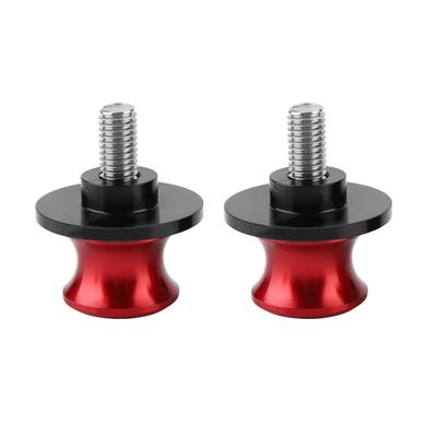 2pcs 8mm Motorcycle CNC Rear Stand Swing Arm Spool Sliders Stand Swingarm Bobbins (Red)