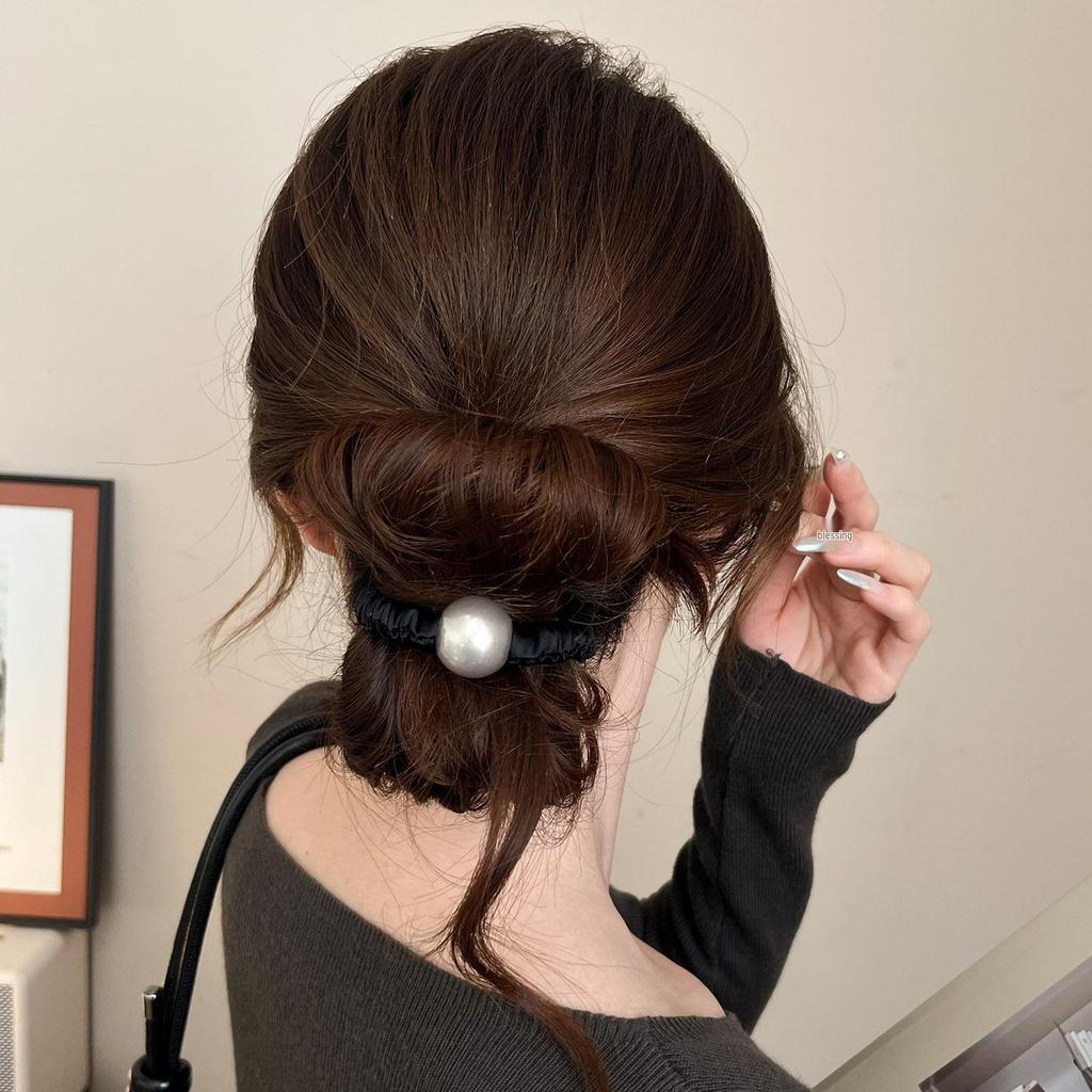 Retro Satin Pleated Hair Tie for Women - High Elasticity, Durable Hair Accessory for Ponytails