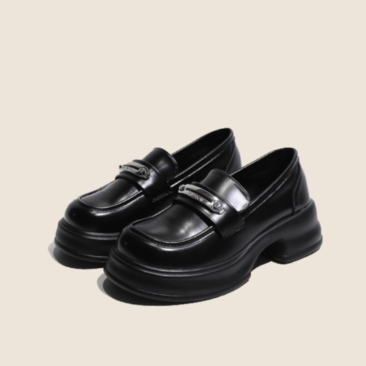 

Модные туфли на высоком каблуке, женские осенние туфли-лодочки из лакированной кожи на толстой платформе, женские черные туфли Jk Uniform, туфли Mary Janes 40 чёрный