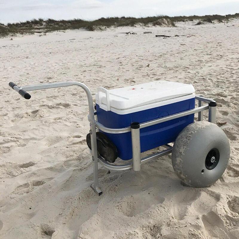 Beach Cart Wheel 16 Inch Balloon Tire Inflatable Folding Wheel for Kayak Fishing Wagon Heavy Duty