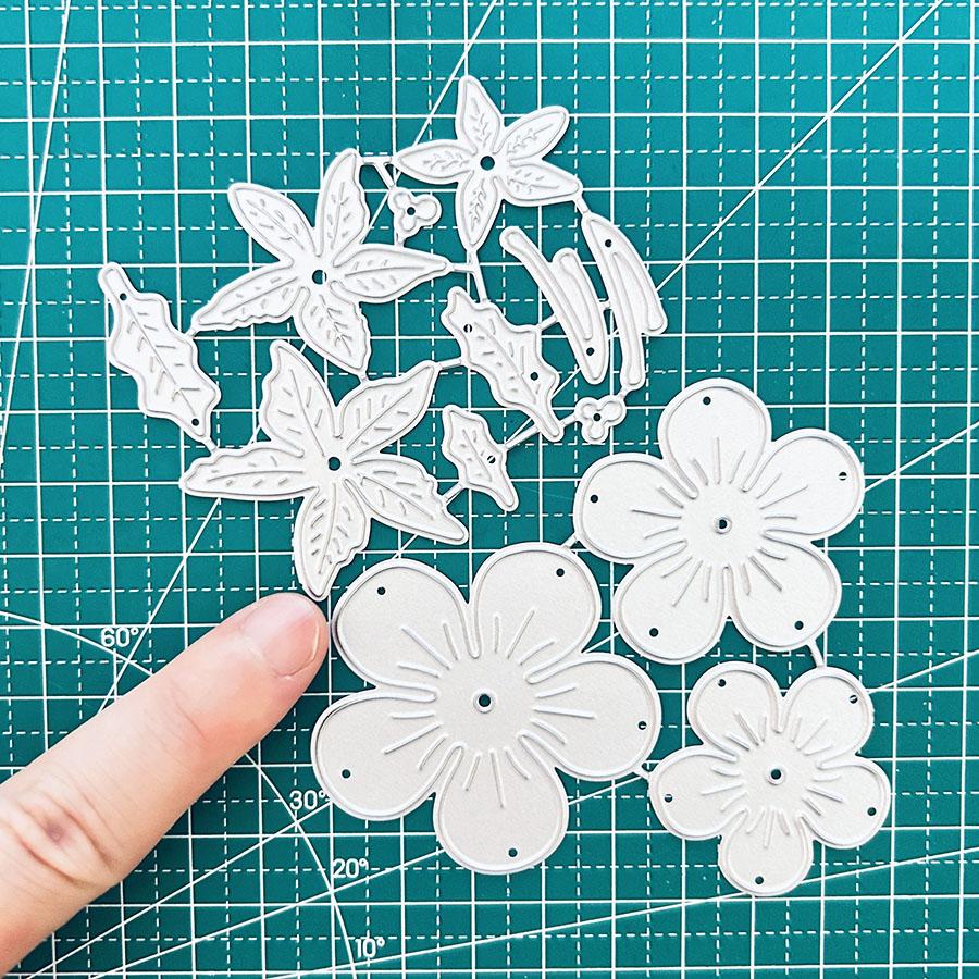 2pcs Flower Petal Metal Cutting Dies Stencils for Scrapbooking Card Making Decorative Embossing Paper Cards Dies