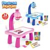 Children Led Projector Art Drawing Table Toy Kids Painting Board Desk Arts Crafts Educational Learning Paint Tools Toy for Girl