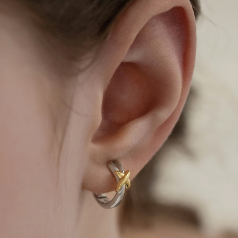 TATIANA Axis Cross Hoop Earrings EC3203