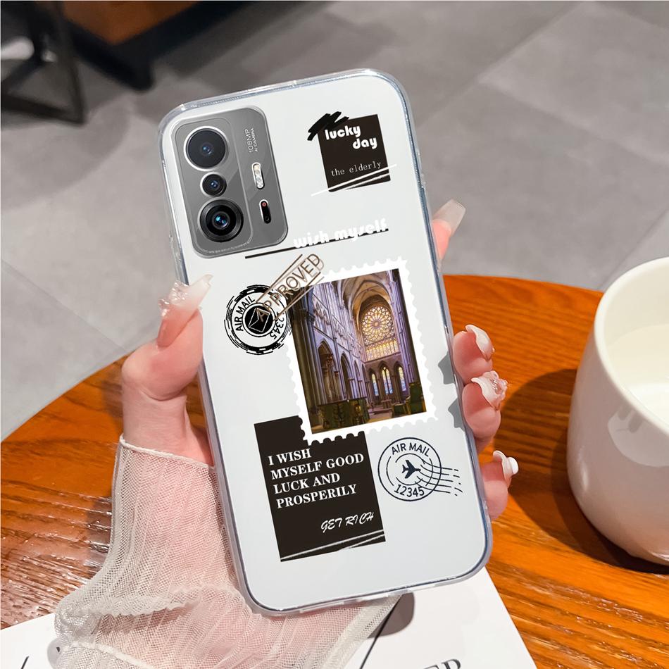 Phone Case For Xiaomi 11T Pro Creative Tag Soft TPU Silicone Clear Shockproof Bumper For Xiaomi 11 T Pro 11TPro Back Cover Coque