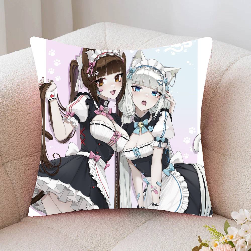 Nekopara GalGame Anime Pillow Case Fashion Square Pillowcase Bedroom Sofa Room Ins Decoration Leisure