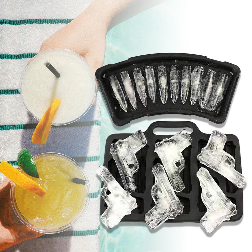 Innovative Ice Maker Flexible Ice Cube Molds Handgun/Bullet Shape Silicone Ice Cube Tray Silicone Ice Cube Maker for Ice