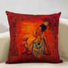Portrait Oil Painting Cushion Cover African National Style Living Room Sofa Art Decoration Pillow Bedding 45x45cm Cover Pillows