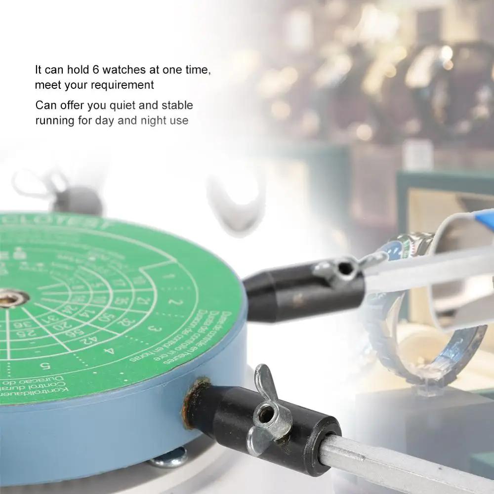 Professional Alloy Mechanical Watch Test Winder Machine Automatic Watches Testing Repairing Tools Hold 6 Watches EU Plug 220V