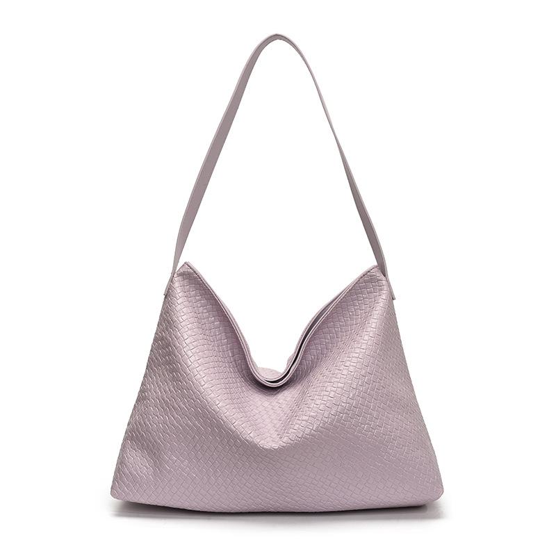 Vävd dumplingväska dam retro armhåleväska mångsidig stor kapacitet daglig pendlare axel toteväska