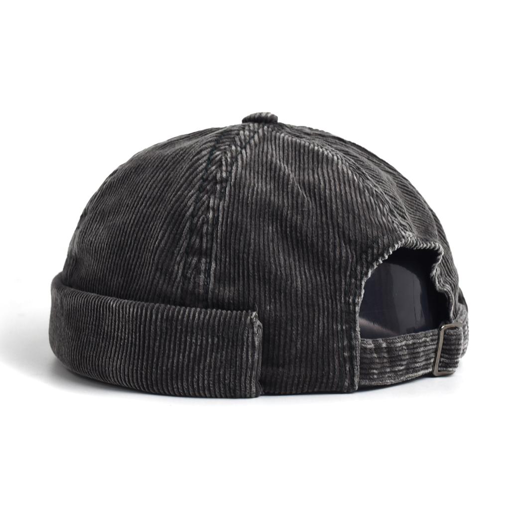 Unisex Corduroy Solid Color Brimless Caps for Men Women Streetwear Hip Hop Hats Retro Beanie Docker Caps Adjustable Dome Hats