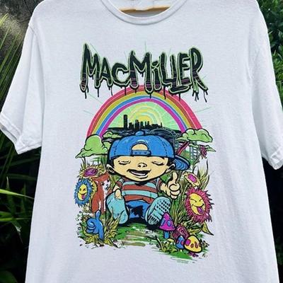 Mac Miller 90er Weiß Kurzarm Nachdruck Unisex Herren Damen vtg T-Shirt