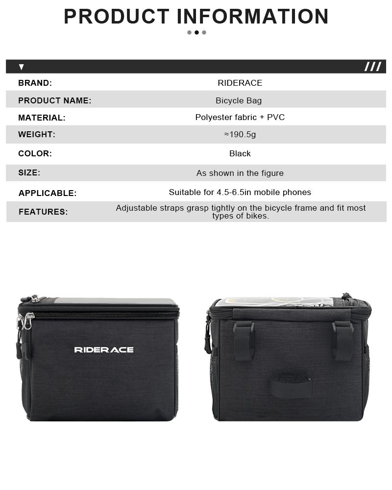 Bicycle Front Handlebar Bag With Touch Screen Bike Handlebar Bag Thermal Multifunctional Portable Outdoor Cycling Accessories