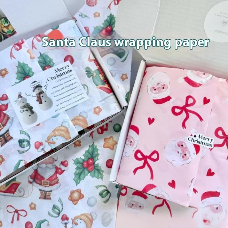 10Pcs Christmas Tissue Paper Gift Wrapping Paper Birthday Gift Wrapping Papers Festival Craft Packaging Paper For Christmas