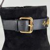 Ausgezeichnete LOUIS VUITTON Stiefeletten schwarz Wildleder Damen 35 1A965S Gebraucht
