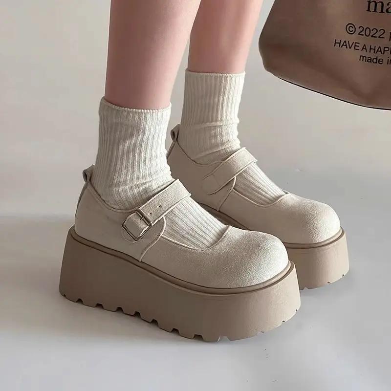 

Fashion Platform Round Toe Ladies Pumps Retro Style Party Slip On Shoe Promotion Casual Comfortable and Elegant Korean Non Women s Shoes 40