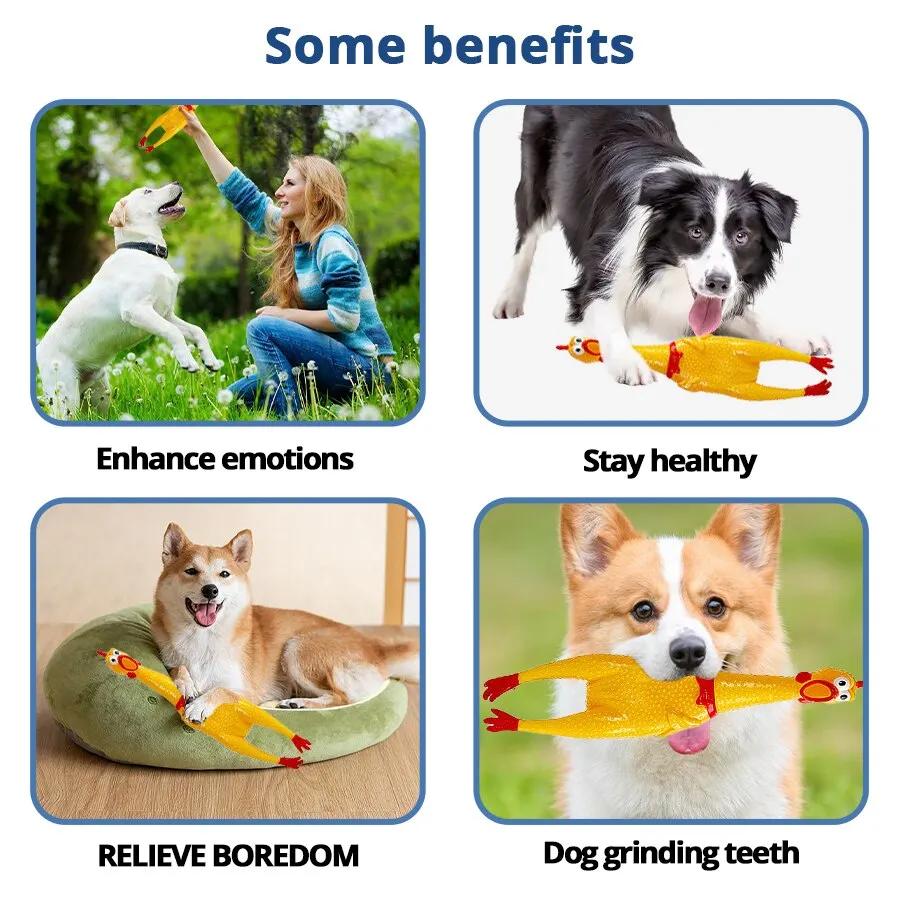 Funny Screaming Chicken Pet Dog Chew Toys Squeeze Sound Molar Chew Toys for Small Medium Large Dogs Chicken Pet Dog Toy Puppy St Practical Use