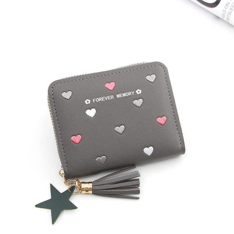 Ladies' Fashion Tassel Zipper Short Wallet & Card Holder with Multi-Card Slots and Coin Purse