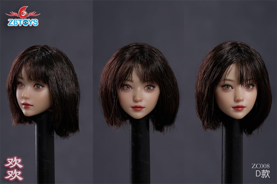 Spielzeug Hobby [TOYBARJAPAN] 1/6 Maßstab Actionfigur Kopf für TBLeague Körper, Z6TOYS ZC008 Junior Bishoujo Action Augen Asiatische Schönheit Weiblicher Kopf (Körper und