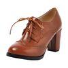 Women's Chunky Heel Pointed Toe Ankle Boots Fashionable Leather Lace Up Slip Casual Ankle Boots Boots with Heel for Women