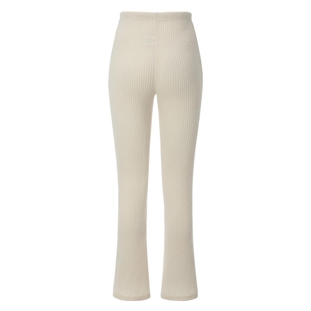 Kakipointeu Ribbed Bootcut Leggings (Ivory)