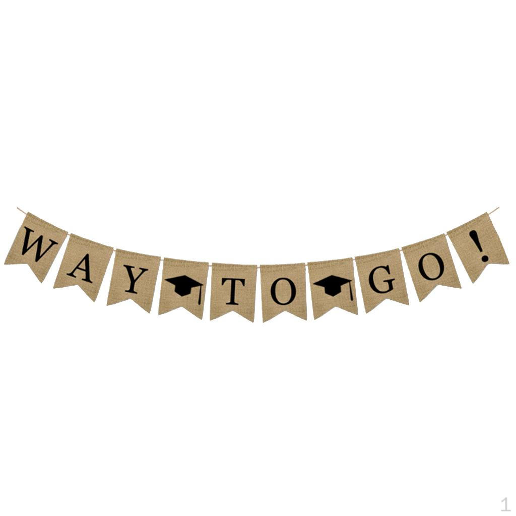 1PC Graduation Party Congrats Linen Banner Sign