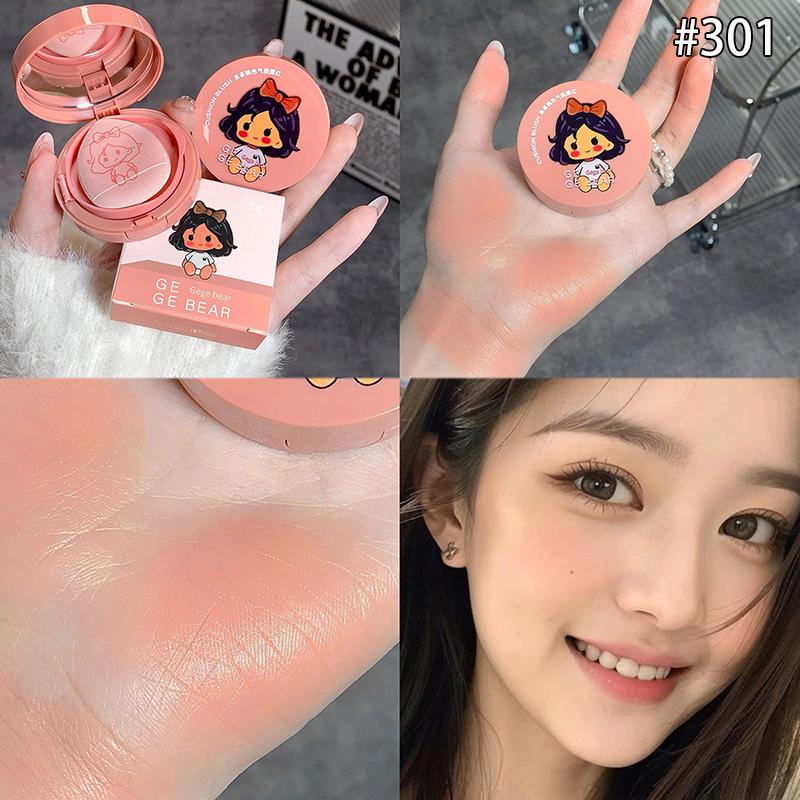 

Румяна-крем для лица для девочек с воздушной подушкой, клубничные, натуральные матовые, тинт для щек, румяна для контуринга, муссовые румяна со спонжем-пуховкой