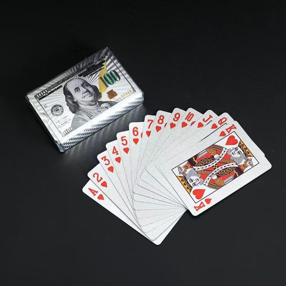 

Waterproof Plastic Playing Cards Colorful Gold Dollar Design PET/PVC Durable Deck for Collection & Card Games